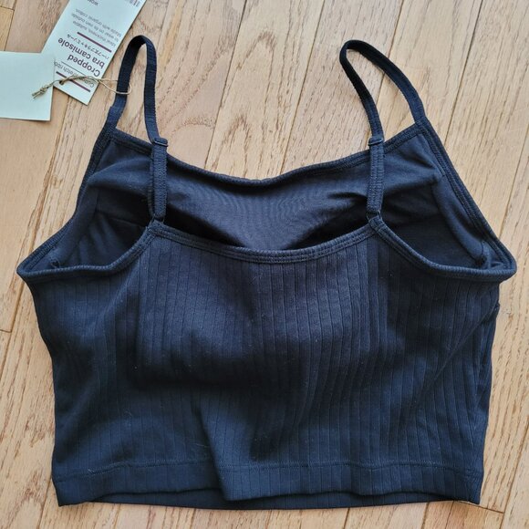 NWT Muji Women's Cotton Stretch Ribbed Cropped Bra Camisole Small - Picture 4 of 11